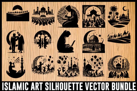 Download Islamic Art Silhouette Vector Bundle - Premium Bundle